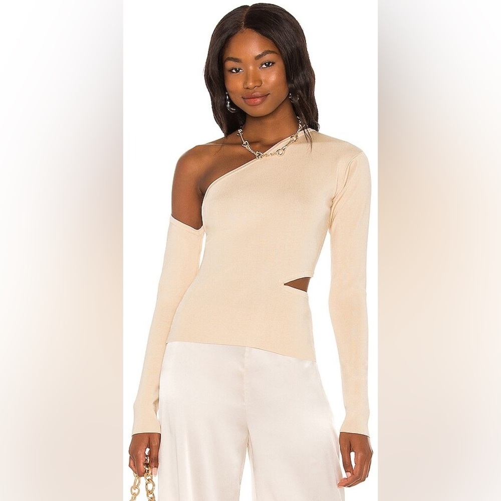 Cult Gaia Teri Knit Top Cream XS